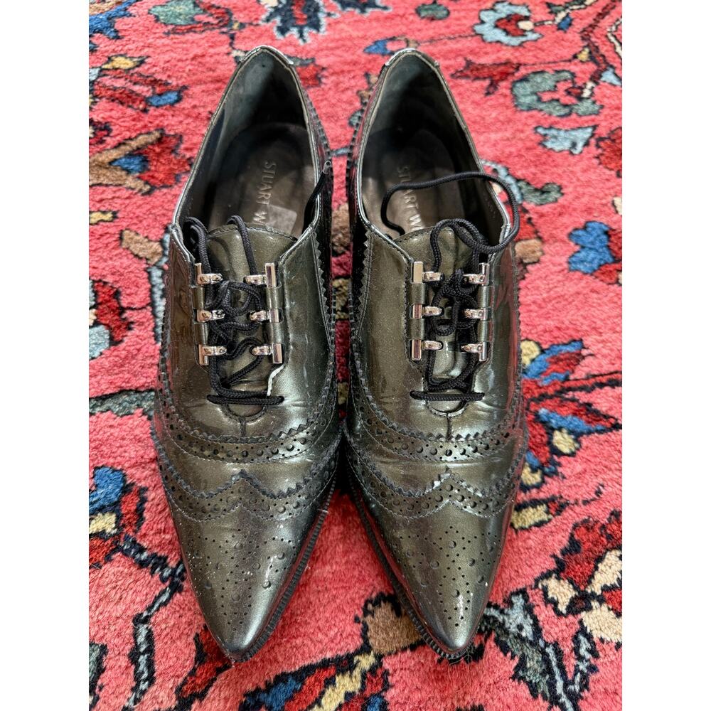 Stuart Weitzman Schoolboy Oxford Women's Shoes 7.5 Loafers Lace up Flats